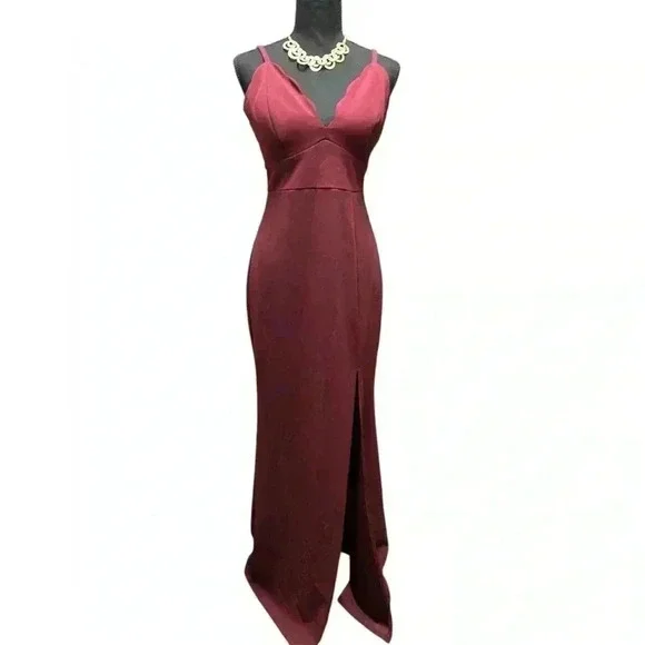 ๐ Burgundy Semi Formal Sexy Maxi Dress, Size 11 - Picture 2 of 5